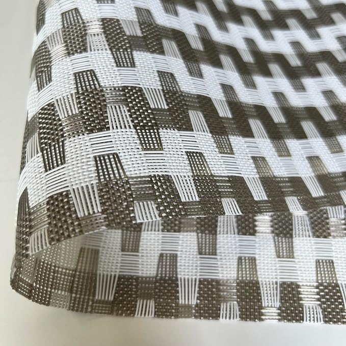 Placemat,Blending Color Durable Woven Vinyl Placemat Washable Heat-Resistant Anti-Skid Kitchen Dining Table Mats (Set of 6, Silver White)