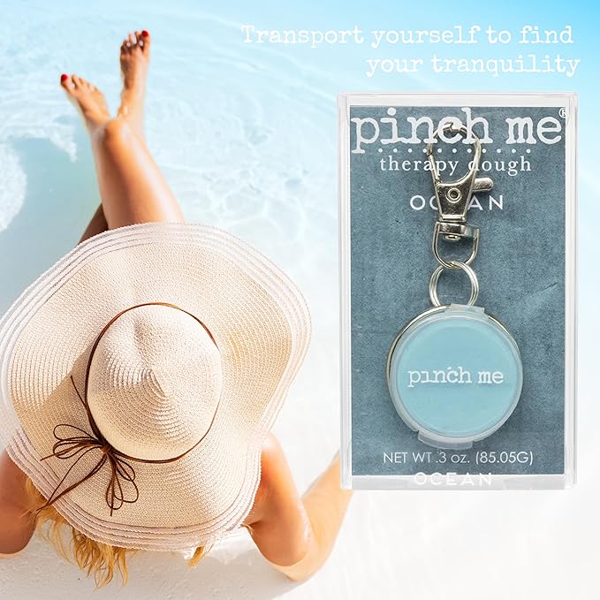 Pinch Me Therapy Dough Locket Combo - Holistic Aromatherapy Stress Relieving Putty – .3oz Clip-On Locket Scent + 3oz Dough Ocean