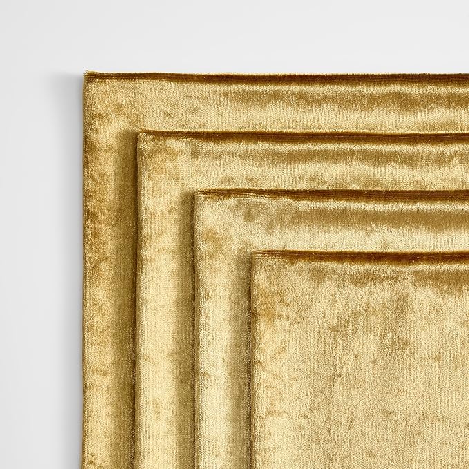 GIGIZAZA Pack of 4 Gold Pillow Covers,16x16 Velvet Throw Pillows Soft Covers Decorative Luxury Couch Square Pillow Covers Modern Living Room Cushion Covers