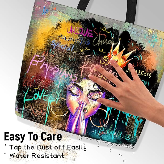 IAGM Women Tote Bags African American Woman Shoulder Bag Afro Black Girl Magic Satchel Handbags For Shopping,Work,Grocery,Gym