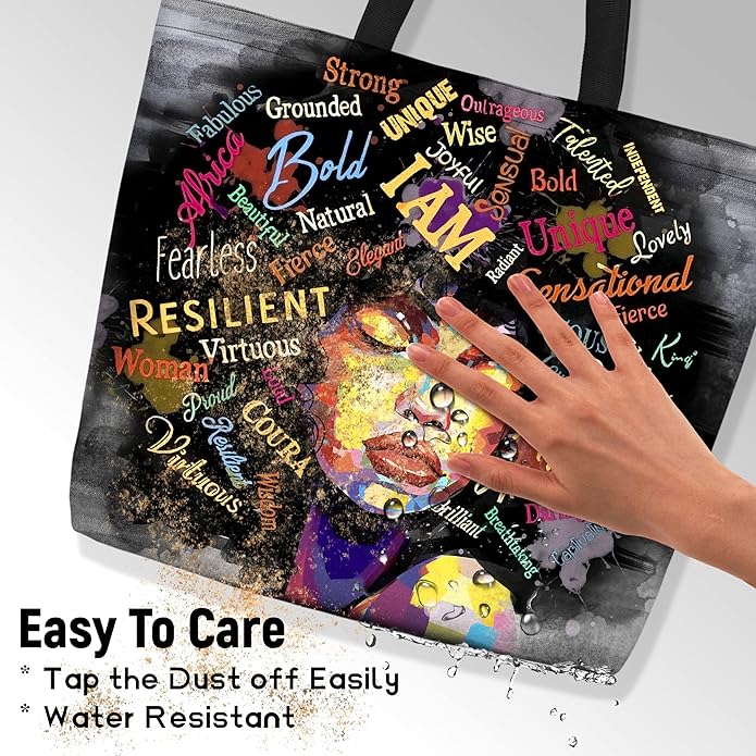 IAGM Women Tote Bags African American Woman Shoulder Bag Afro Black Girl Magic Satchel Handbags For Shopping,Work,Grocery,Gym