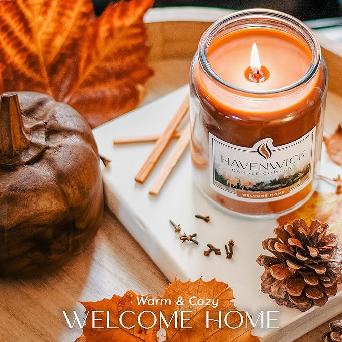 Havenwick Welcome Home Soy Blend 22-oz Large Jar Candle, Long Lasting 110-130 Hour Burn Time with Single Cotton Wick, Relaxing Scented Candles for New Home Gift & Housewarming Parties