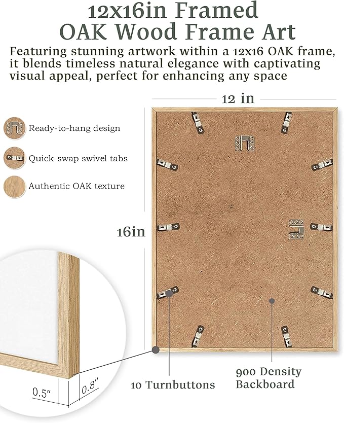 EcoHest Trendy Newspaper Dolce Far Niente Framed Wall Art, 12x16 in OAK Wood La Dolce Vita Canvas Art, Magazine Italian Summer Headline Print Decor, Beige Logs Set of 1 for Bedroom Living Room