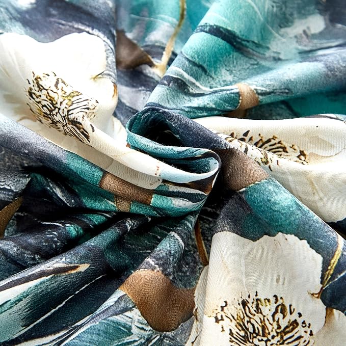 Cupocupa Duvet Cover Full Size Set Boho Floral Pattern Full Duvet Cover Set for Full Size Bed Vintage Soft Bedding Leaf Print Duvet Cover with Pillowcases