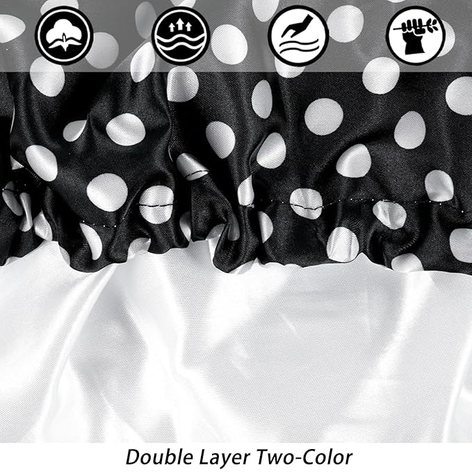 Satin Bonnet Silk Bonnet Hair Bonnet for Sleeping-Slouchy Beanie Hat Satin Sleep Cap for Women's Natural & Curly Hair(Dots)