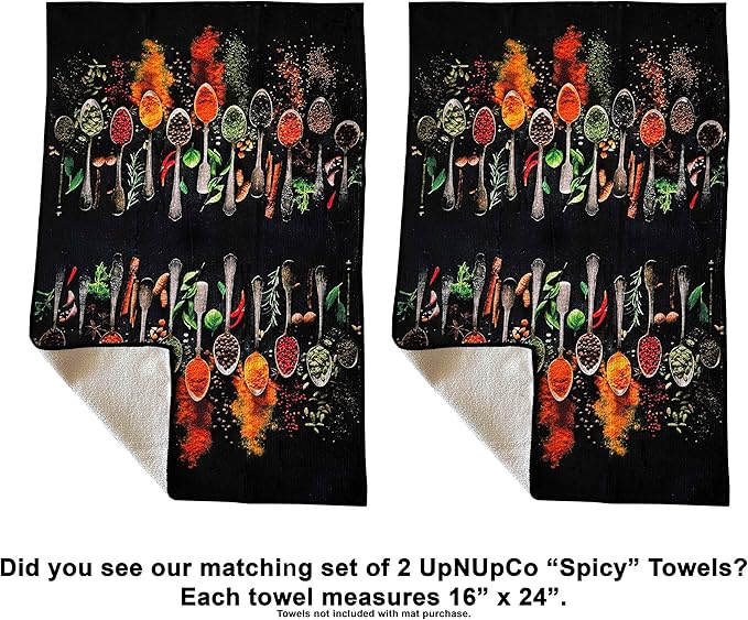 UpNUpCo Artistic Beautiful Anti Fatigue Kitchen Floor Mat - Unique Floor Mats - Pain Relief Padded Kitchen Mats - Floor Mats For In Front Of Sink - Memory Foam 30" X 17.5" X 10mm Cushion Spicy