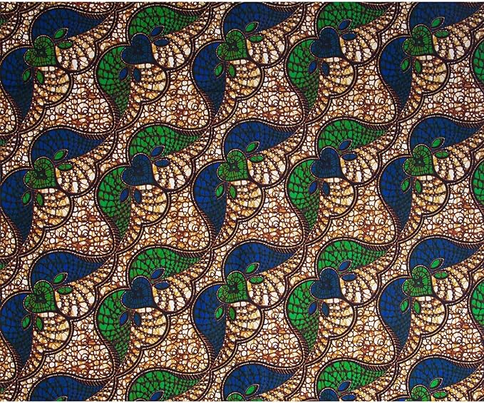 African Fabric 6 Yards Polyester Ankara Print Fabric for Sewing DIY Craft Projects Party Clothing M8