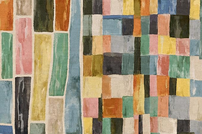 MontVoo -Bath Mat-Non Slip Thin Bathroom Rugs Fit Under Door- Quick Dry Absorbent Faux Suede Surface Grey Bathroom Floor Mats-Shower Rug for in Front of Bathtub Shower Colorful Plaid 17x27.5