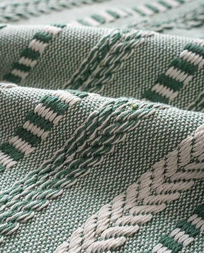 Boho Throw Pillow Covers 20x20 Inch Set of 2, Farmhouse Decorative Couch Pillow Cases, Light Green Accent Pillows of Bed, Sofa Bedroom Living Room Home Decor Cushion Cover