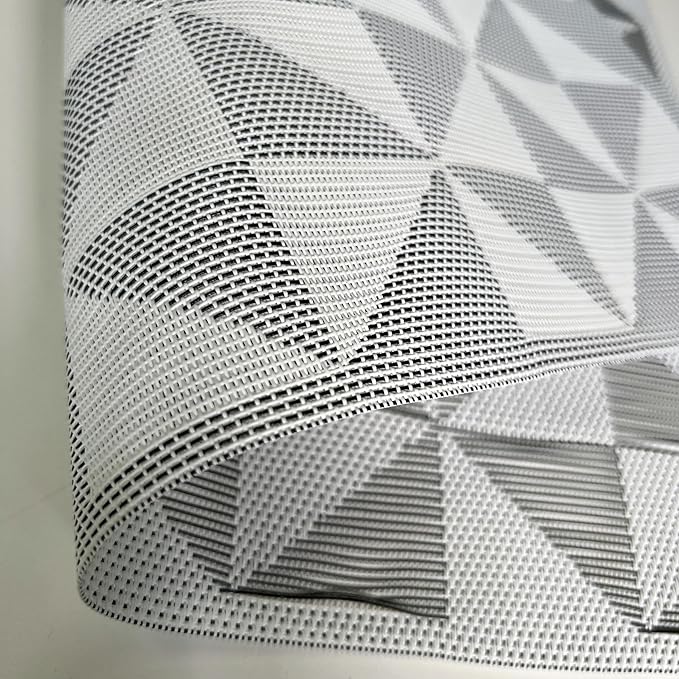 Placemat,Blending Color Durable Woven Vinyl Placemat Washable Heat-Resistant Anti-Skid Kitchen Dining Table Mats (Set of 4, White Black)