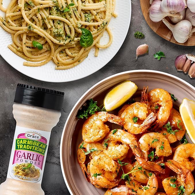 Grace Caribbean Traditions Garlic Powder - 2 Pack - Caribbean Granulated Garlic Powder - Ground Garlic Powder Seasoning for Cooking - Gluten Free Garlic Spice