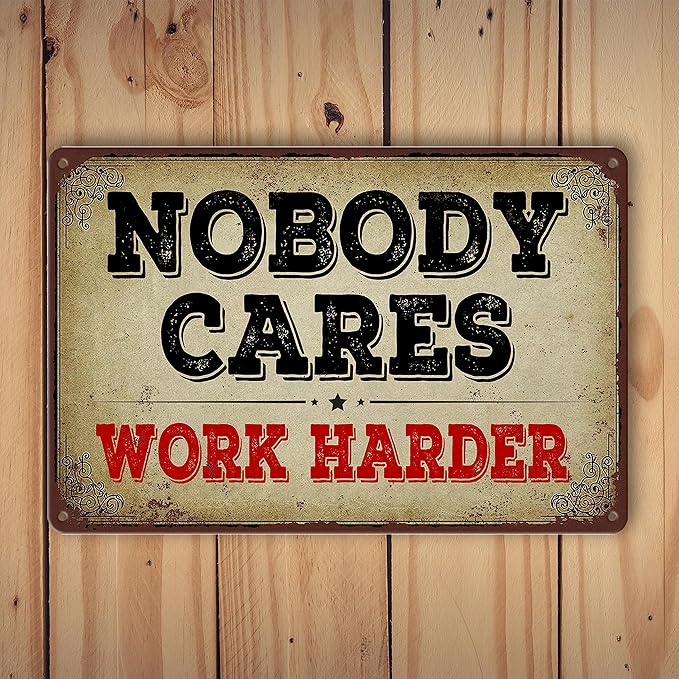 Gym Posters For Home Gym Nobody Cares Work Harder Gym Tin Sign Wall Art Metal Decor Boxing Poster Funny Garage Motivational Posters 8x12 Inch