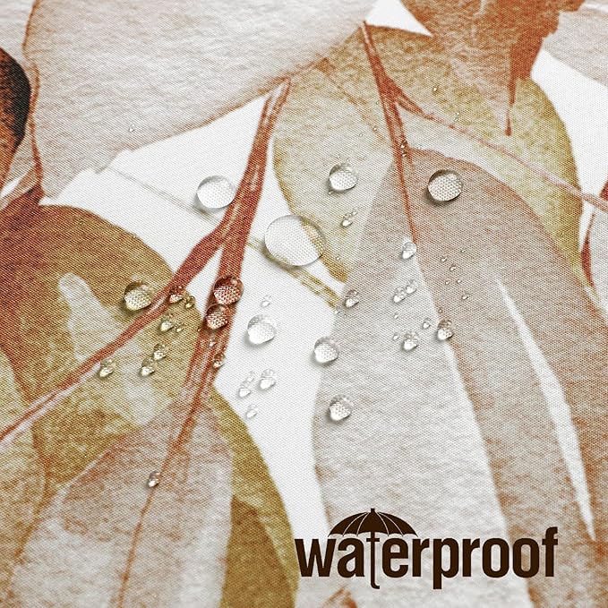 Gibelle Brown Eucalyptus Shower Curtain, Watercolor Plant Leaves with Floral Bathroom Shower Curtain Set with Hooks, 72x72