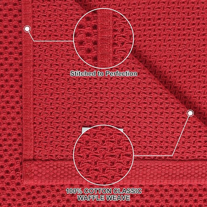 Homaxy 100% Cotton Kitchen Towels and Dishcloths Set, 12 x 12 Inches and 13 x 28 Inches, Set of 8 Bulk Kitchen Towels Set, Ultra Soft Absorbent Dish Cloths for Washing Dishes, Mixed Color