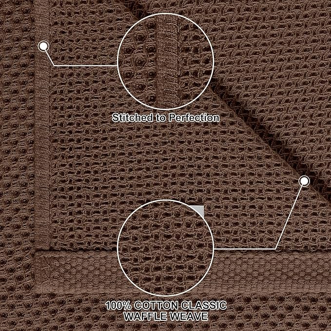 Homaxy 100% Cotton Kitchen Towels and Dishcloths Set, 12 x 12 Inches and 13 x 28 Inches, Set of 12 Bulk Kitchen Towels Set, Ultra Soft Absorbent Dish Cloths for Washing Dishes, Coffee