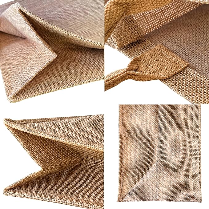 15 Pcs Jute handbag burlap tote bags Travel holiday Wedding Bridesmaids welcome bags Party Holiday Women's gifts Handmade linen DIY reusable beach sundries storage bag 15.2 x 12.2 x 6 inch