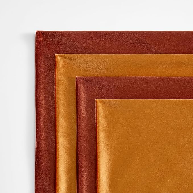 GIGIZAZA Velvet Pillow Covers 16x16,Burnt Orange Soft Throw Pillow Covers Set of 4 Square Decorative Modern Pillows Covers for Living Room