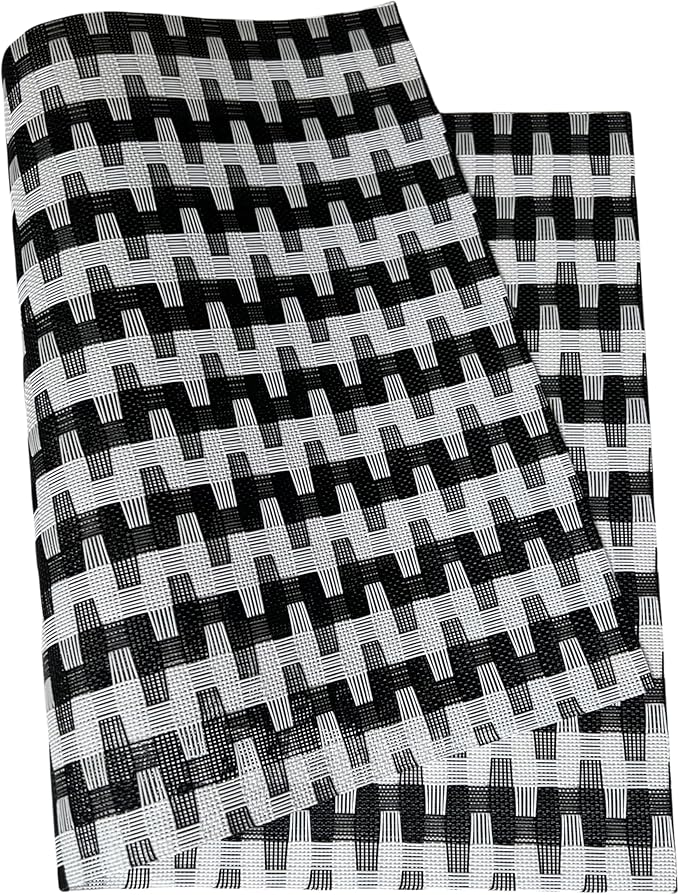 Placemat,Blending Color Durable Woven Vinyl Placemat Washable Heat-Resistant Anti-Skid Kitchen Dining Table Mats Set of 8, Black White