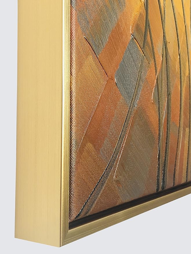 Wieco Art Framed Wall Art Morning Dancing Floral Oil Paintings Canvas Wall Art Modern Grace Abstract Flowers Artwork for Living Room Bedroom Home Decorations Wall Decor with Golden Frame