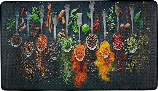UpNUpCo Artistic Beautiful Anti Fatigue Kitchen Floor Mat - Unique Floor Mats - Pain Relief Padded Kitchen Mats - Floor Mats For In Front Of Sink - Memory Foam 30" X 17.5" X 10mm Cushion Spicy