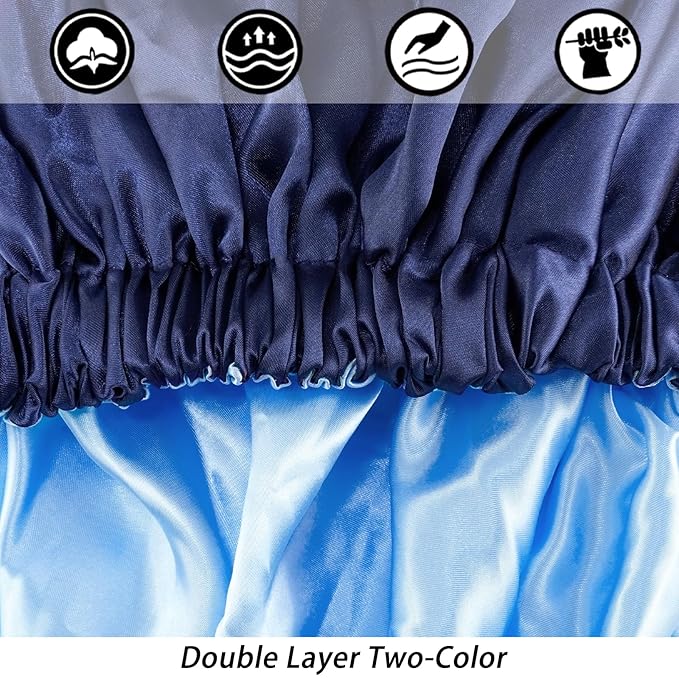 Satin Bonnet Silk Bonnet Hair Bonnet for Sleeping-Slouchy Beanie Hat Satin Sleep Cap for Women's Natural & Curly Hair(Navy)