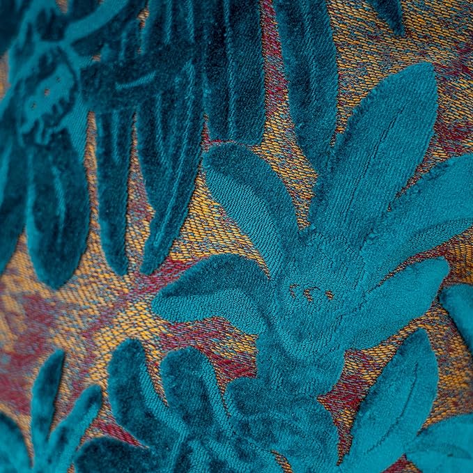 Alerfa 12 x 20 Inch Light Blue Rectangle Maple Leaf Pillow Embroidery Cut Velvet Cushion Case Luxury Modern Lumbar Throw Pillow Cover Decorative Pillow for Couch Sofa Living Room Bedroom Car