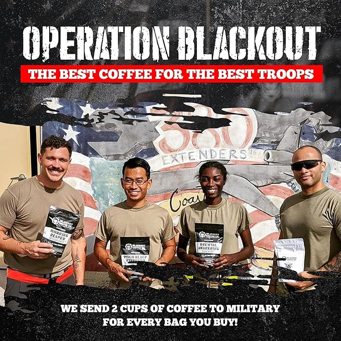 Blackout Coffee Brewtal Awakening Dark Roast Coffee – HIGH CAFFEINE, Bold & Strong, Fuel Your Mission – 18 Count K-Cup Pods, American Made