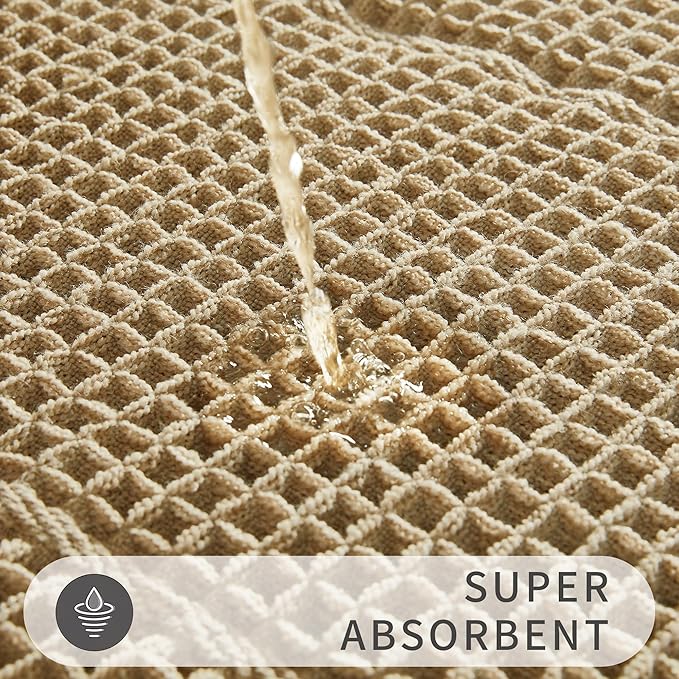 Bathroom Runner Rug Super Absorbent Non Slip Long Bath Mat Machine Washable Boho Bathroom Rugs Quick Dry Rug Runners for Hallway Bedroom Laundry Room,Brown, 2'x 6'(24" x 72")