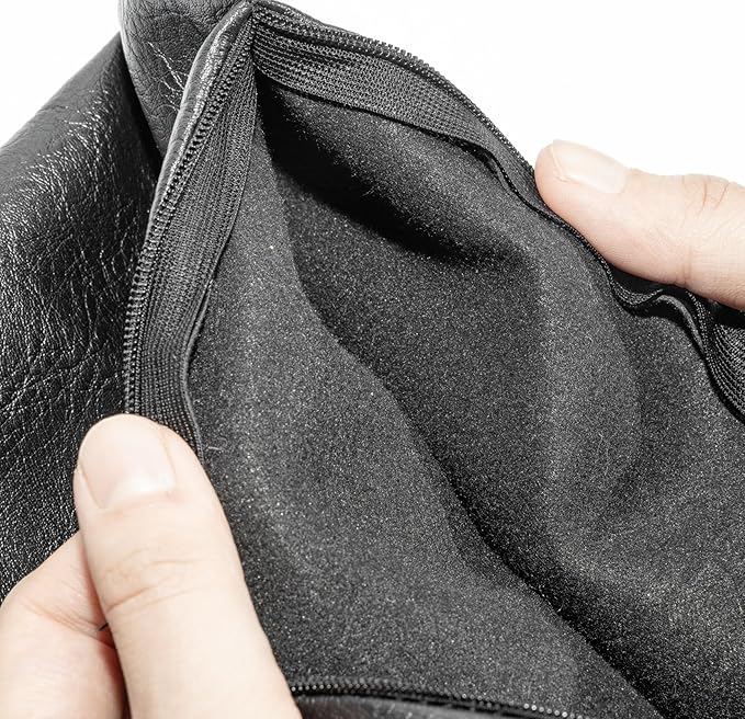 Faux Leather Throw Pillow Cover 16X16 Inch Set of 2 Black Outdoor Modern Farmhouse Solid Decorative Pillow Covers for Room Couch Living Bedroom Bed Sofa