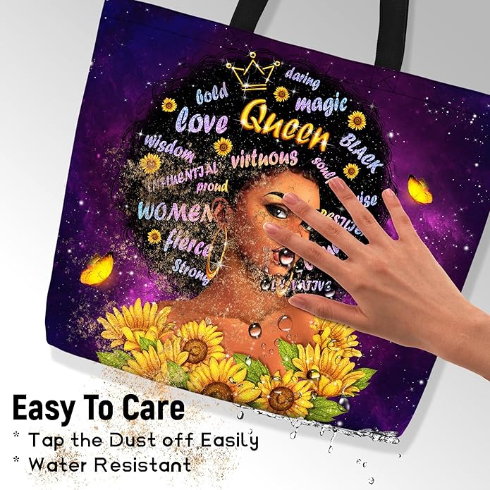 IAGM Women Tote Bags African American Woman Shoulder Bag Afro Black Girl Magic Satchel Handbags For Shopping,Work,Grocery,Gym