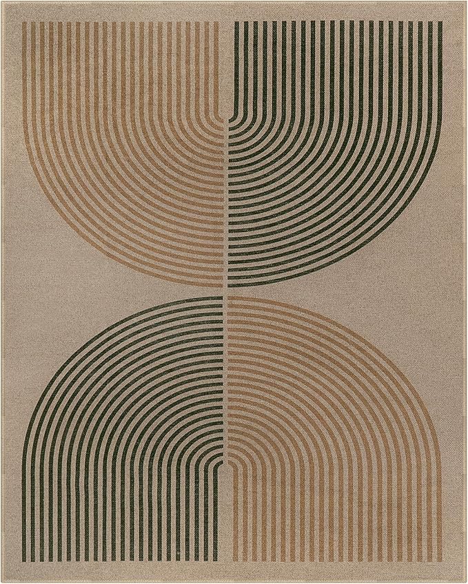 Lahome Modern Rainbow Outdoor Easy Jute Rug, Area Rugs 9x12 Living Room Patio Rug Large Farmhouse Indoor Outdoor Rugs, Contemporary Non Slip Dining Room Rugs for Under Table Sunroom