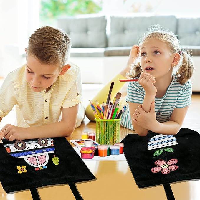 Canvas Tote Bags - 2 Pcs Multi-Purpose Reusable Bags - Perfect for Grocery, Shoppping & DIY Gifts