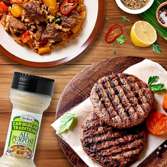 Grace Caribbean Tradition All Purpose Seasoning - 2 Pack - All Spices & Seasonings for Cooking - A Complete Veggie Blend - The Best Jamaican Mediterranean Spices For Cooking With Complete Spice Blend Flavor of The Caribbean
