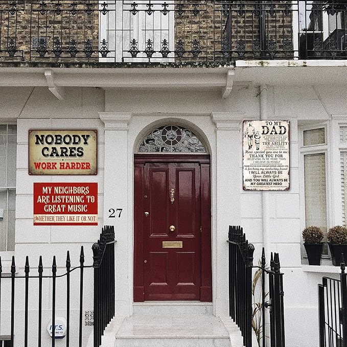 Masleo Vintage Metal Dad Sign, 8 x 12 inches, Decorative Signage for Father's Day or Birthday, Personalized Wall Decor