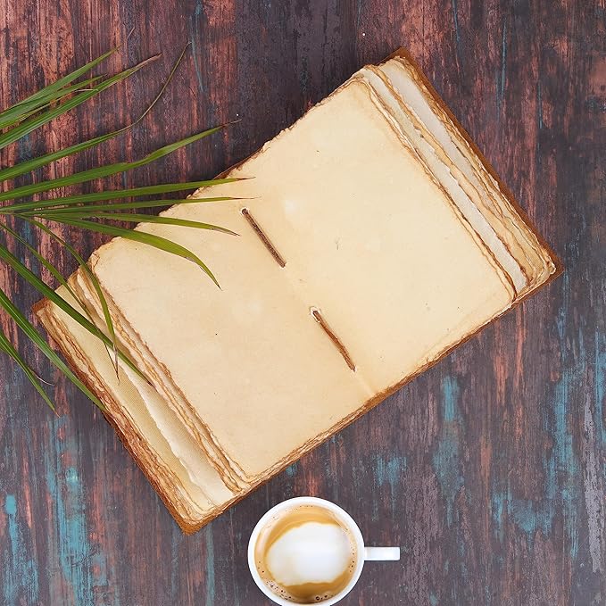 LEATHER VILLAGE Leather Bound Floral Embossed Journal for Women Men - 200 Pages, 8”X6”(A5), Turquoise - Book of Shadows, Vintage Blank Paper Travel Diary, Notebook for Writing, Drawing, Sketchbook