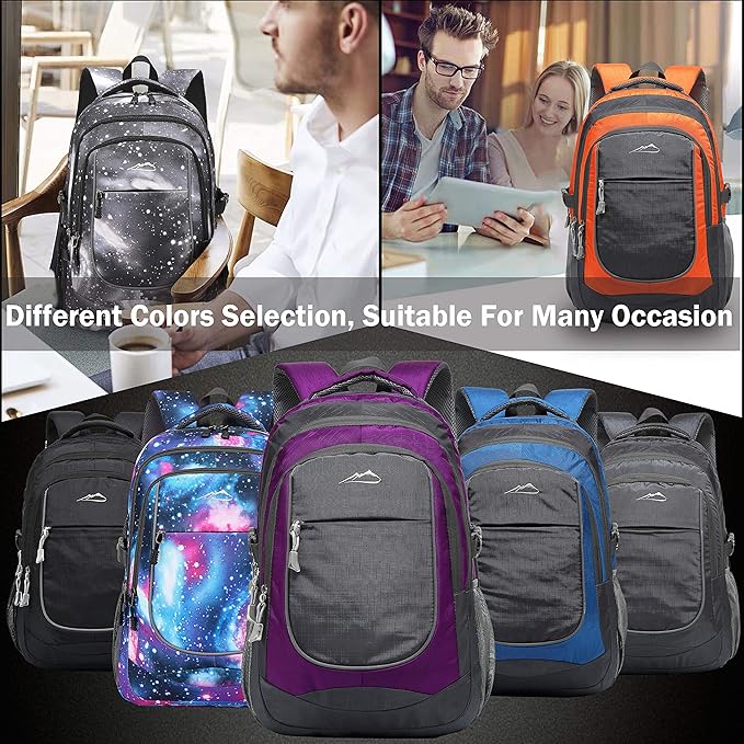 ProEtrade Galaxy Backpack Bookbag for College Sturdy Travel Business Hiking Fit Laptop Up to 15.6 Inch Multi Compartment Gifts for Men Women Night Light Reflective (Galaxy)